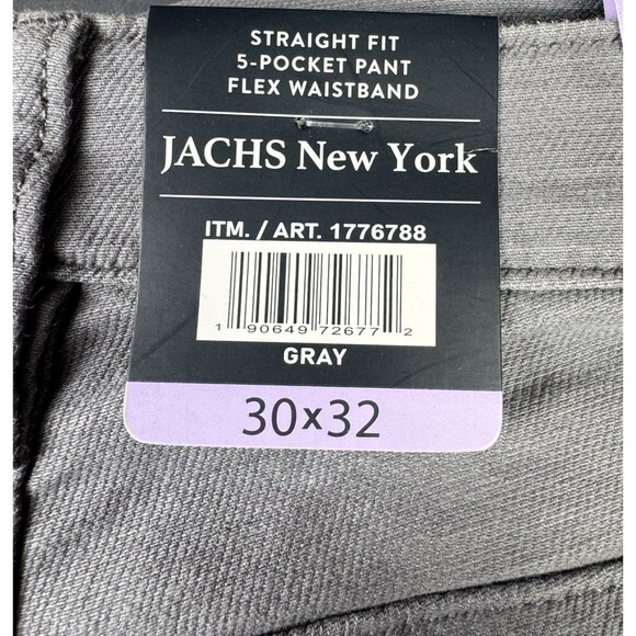 Jachs New York 30x32 Pants Gray Straight Fit 5 Pocket Flex Waistband Chino Grey - Picture 7 of 9